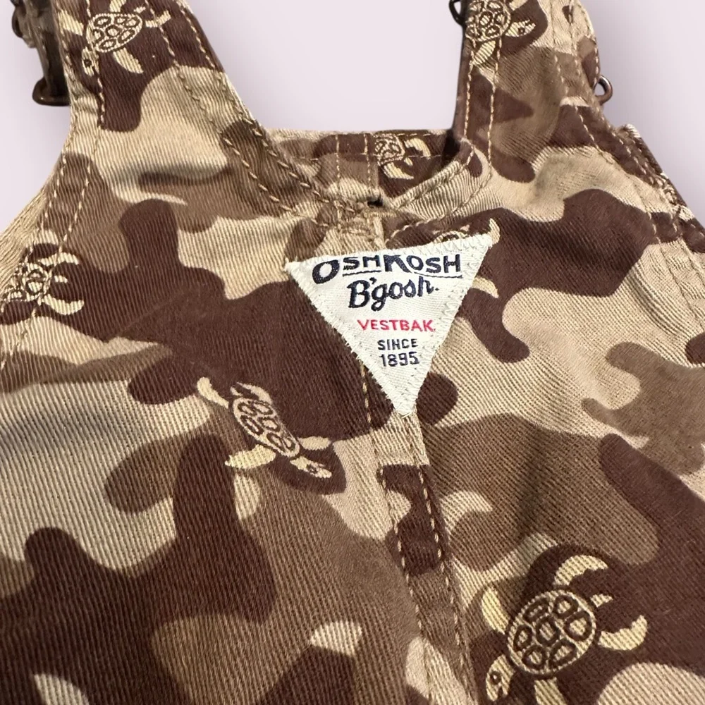 Baby Toddler 18 Mon OshKosh B'Gosh Camo Turtle Print Overalls